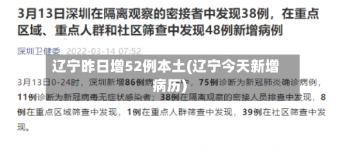 辽宁昨日增52例本土(辽宁今天新增病历)