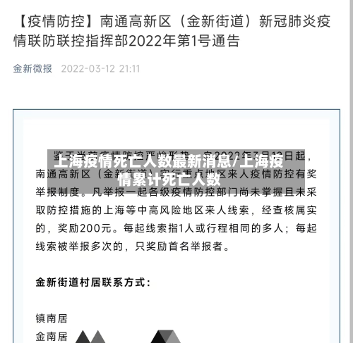 上海疫情死亡人数最新消息/上海疫情累计死亡人数