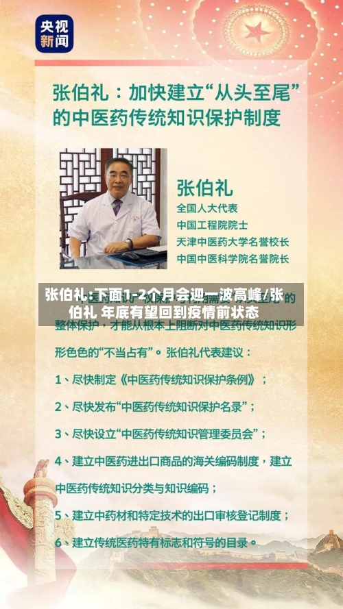 张伯礼:下面1-2个月会迎一波高峰/张伯礼 年底有望回到疫情前状态-第2张图片