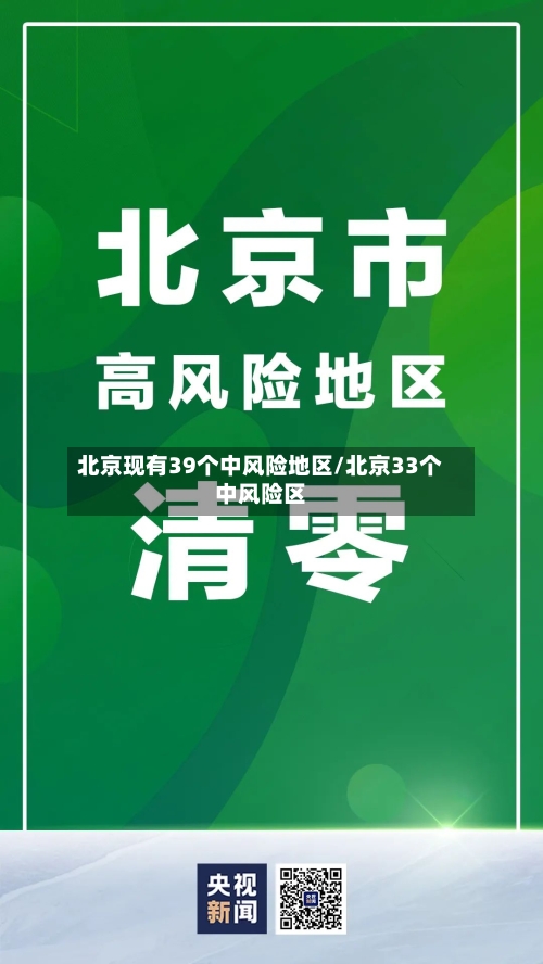 北京现有39个中风险地区/北京33个中风险区