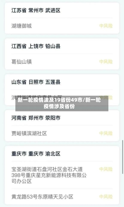 新一轮疫情波及19省份49市/新一轮疫情涉及省份