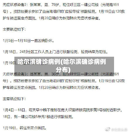 哈尔滨确诊病例(哈尔滨确诊病例分布)