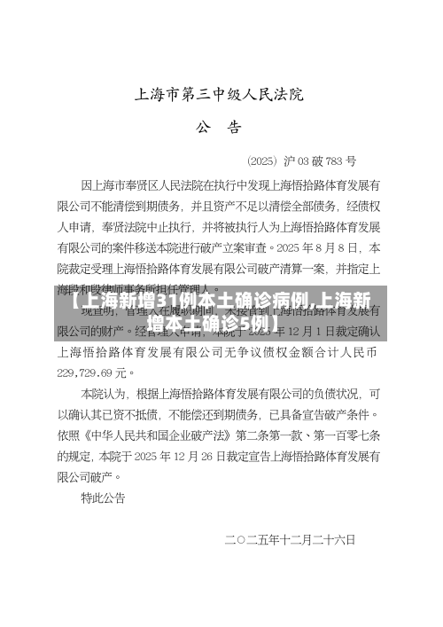 【上海新增31例本土确诊病例,上海新增本土确诊5例】