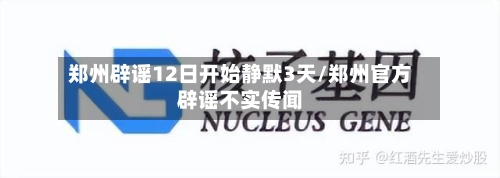 郑州辟谣12日开始静默3天/郑州官方辟谣不实传闻