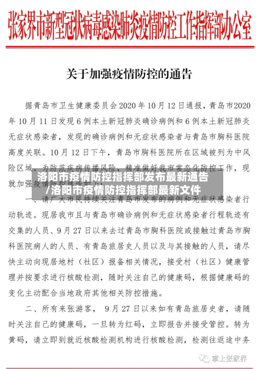 洛阳市疫情防控指挥部发布最新通告/洛阳市疫情防控指挥部最新文件-第2张图片