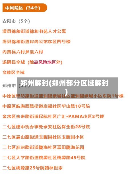郑州解封(郑州部分区域解封)-第2张图片