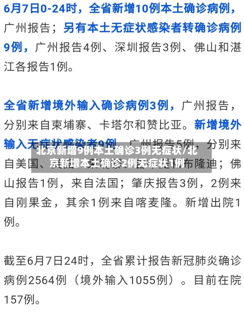 北京新增9例本土确诊3例无症状/北京新增本土确诊2例无症状1例-第2张图片