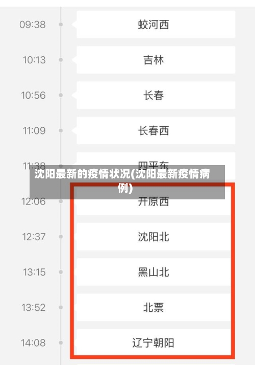沈阳最新的疫情状况(沈阳最新疫情病例)