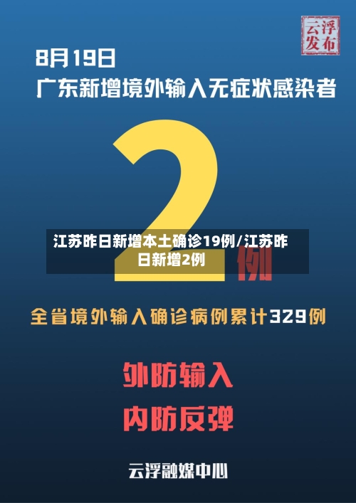 江苏昨日新增本土确诊19例/江苏昨日新增2例