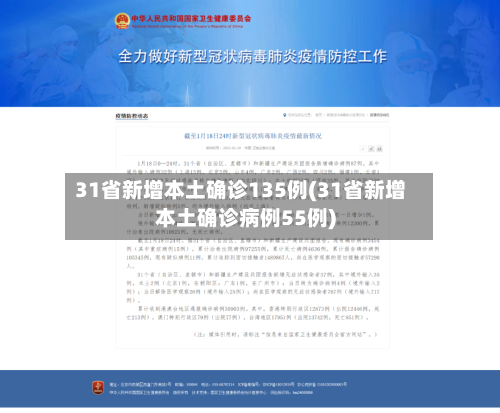 31省新增本土确诊135例(31省新增本土确诊病例55例)-第2张图片