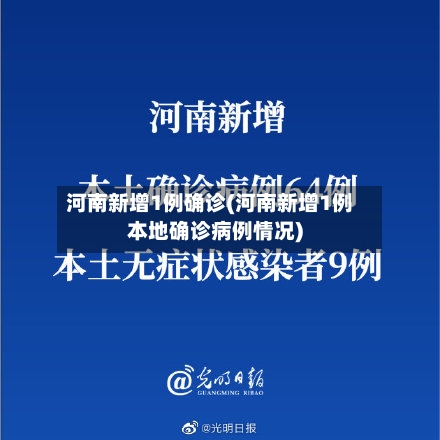 河南新增1例确诊(河南新增1例本地确诊病例情况)