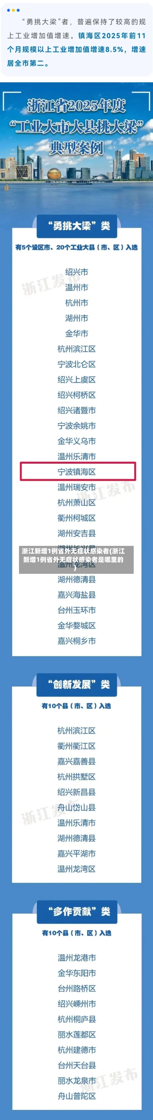 浙江新增1例省外无症状感染者(浙江新增1例省外无症状感染者是哪里的)