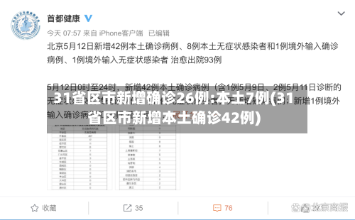 31省区市新增确诊26例:本土7例(31省区市新增本土确诊42例)