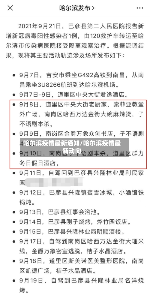 哈尔滨疫情最新通知/哈尔滨疫情最新动向