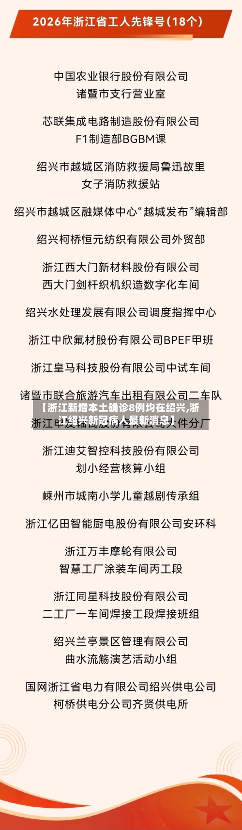 【浙江新增本土确诊8例均在绍兴,浙江绍兴新冠病人最新消息】