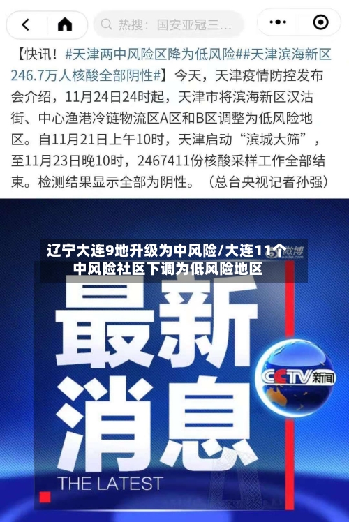 辽宁大连9地升级为中风险/大连11个中风险社区下调为低风险地区